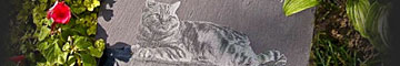 Outdoor memorial etching in slate
